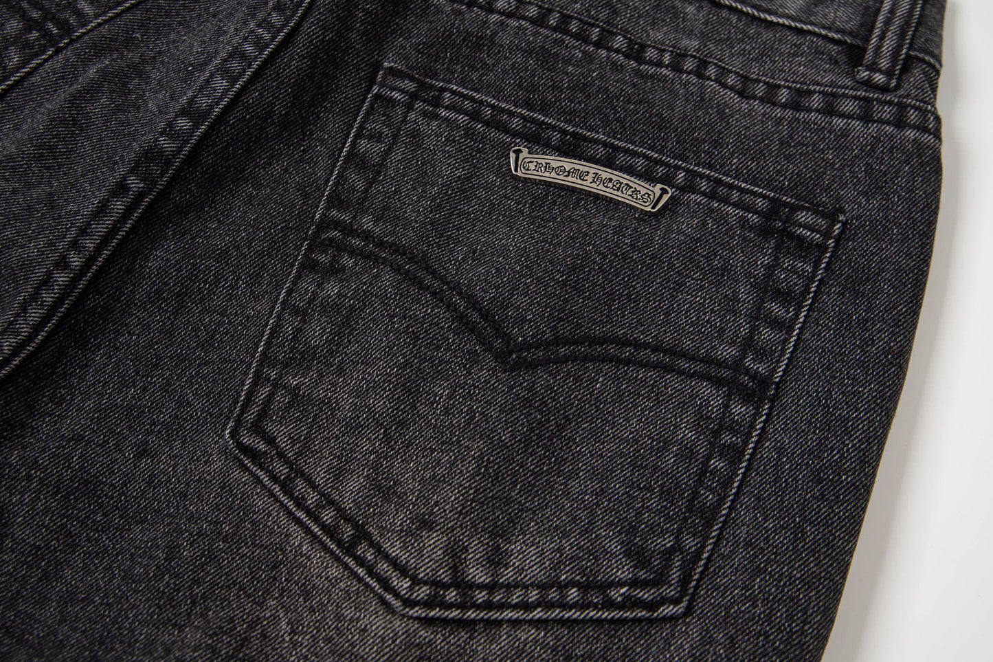 Chrome Hearts マルチクロスパッチ デニムジーンズ - グレー ゴシック ストリートパンツ 1111 