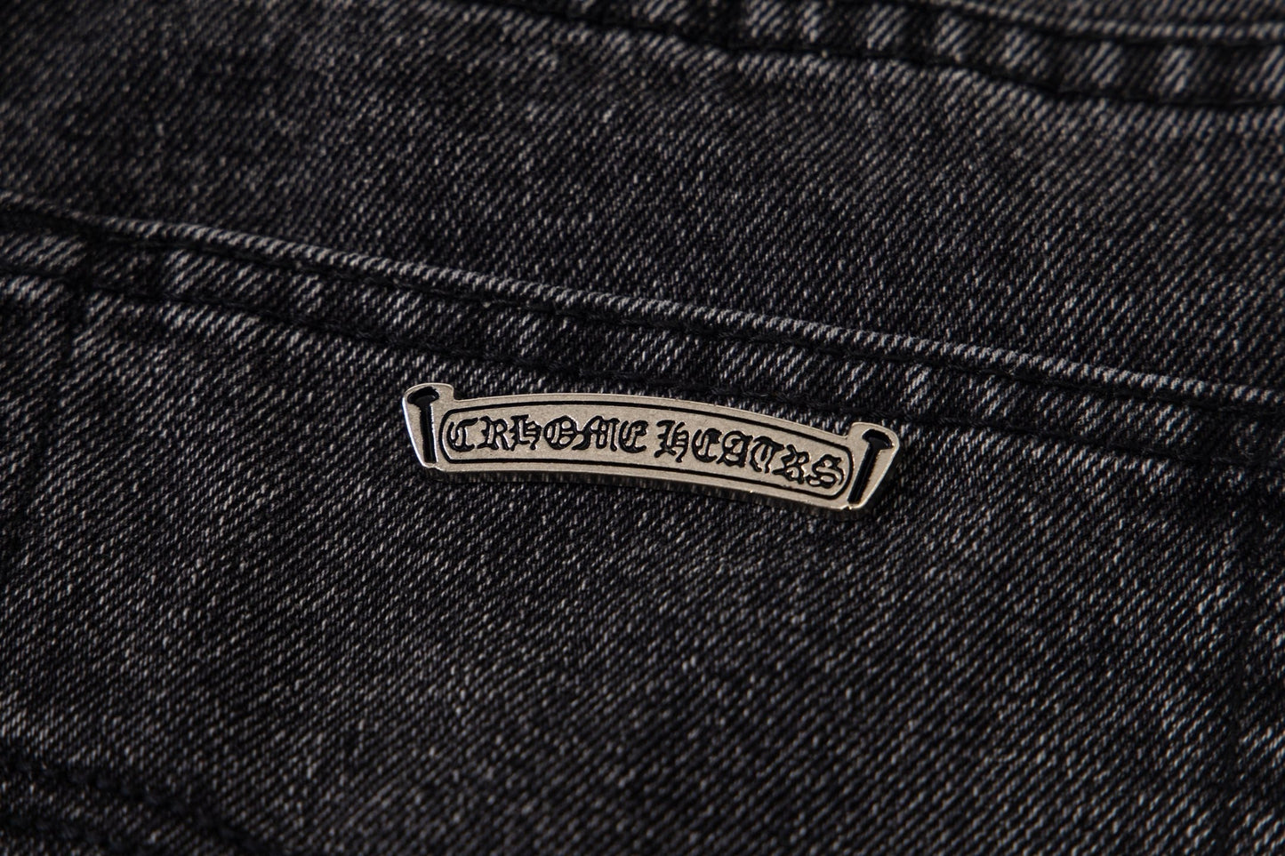 Chrome Hearts マルチクロスパッチ デニムジーンズ - グレー ゴシック ストリートパンツ 1111 