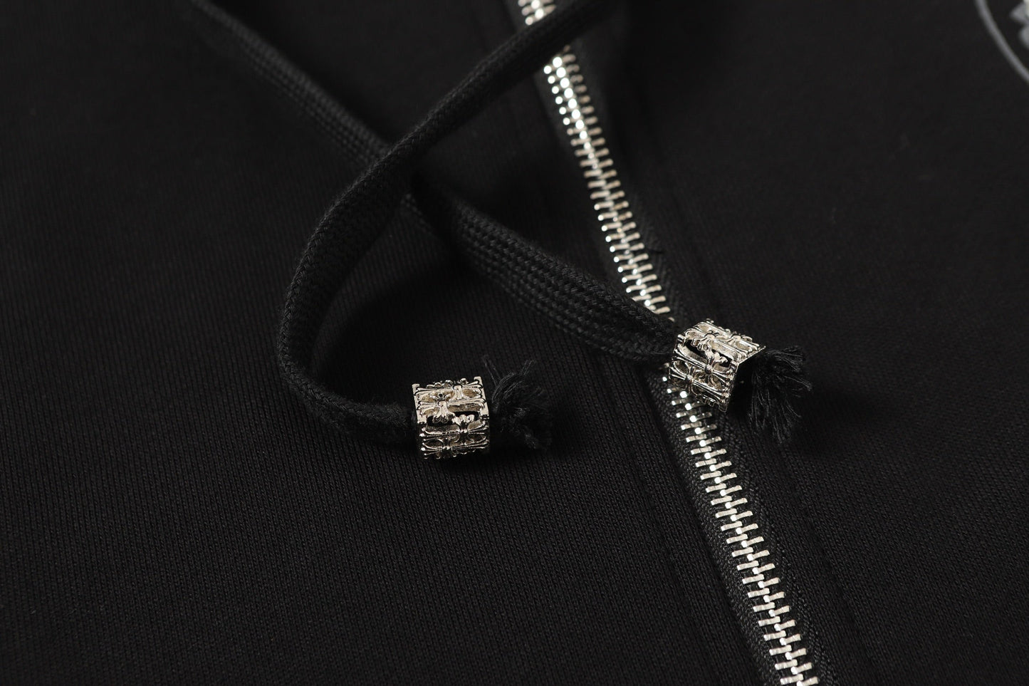 Chrome Hearts ラインストーン ホースシュー パーカー - ブラック ゴシック ストリートウェア スウェットシャツ 2601 