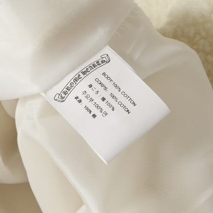 크롬하츠 호스슈 자수 셰르파 재킷 - 블랙 크림 고딕 코트 825 