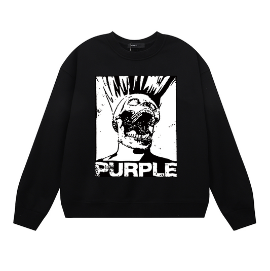 Purple Men's Long-Sleeve T-shirt Sweatshirt 1144