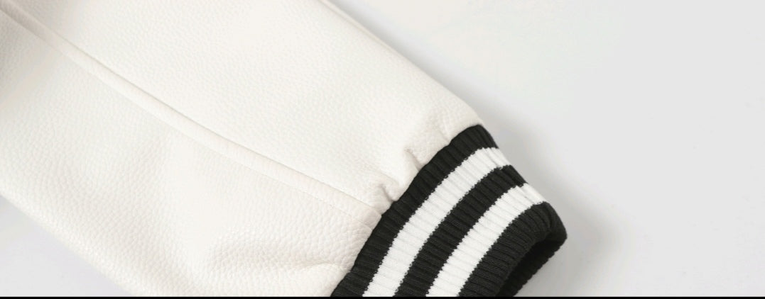 크롬하츠 블랙 화이트 스트리트 스타일 야구 코트 0002 