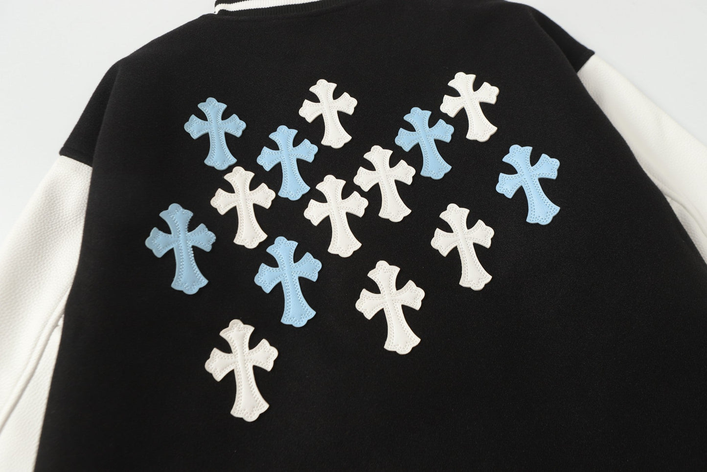 크롬하츠 블랙 화이트 스트리트 스타일 야구 코트 0002 