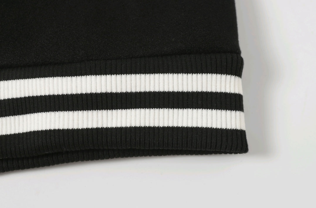 크롬하츠 블랙 화이트 스트리트 스타일 야구 코트 0002 