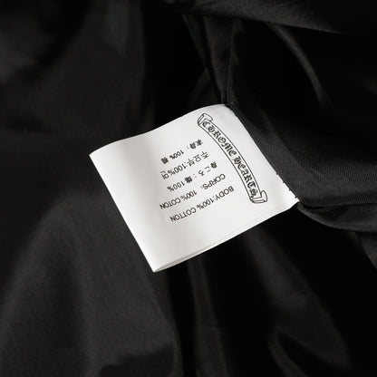 크롬하츠 인조 퍼 크로스 바시티 재킷 - 블랙 화이트 고딕 스트리트웨어 035 