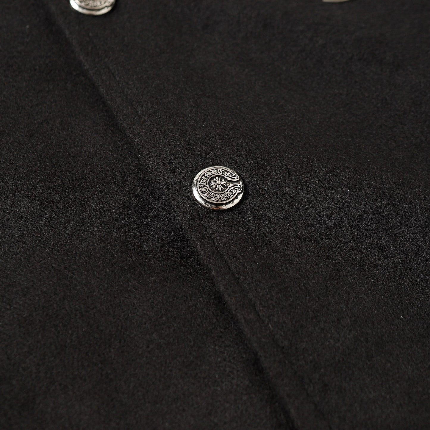 크롬하츠 크로스 자수 가죽 슬리브 바시티 재킷 - 블랙 스트리트 스타일 116 