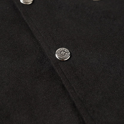 크롬하츠 크로스 자수 가죽 슬리브 바시티 재킷 - 블랙 스트리트 스타일 116 