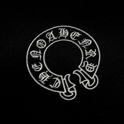 크롬하츠 레이어드 크로스 바시티 재킷 - 블랙 화이트 스트리트 스타일 아우터웨어 2208 