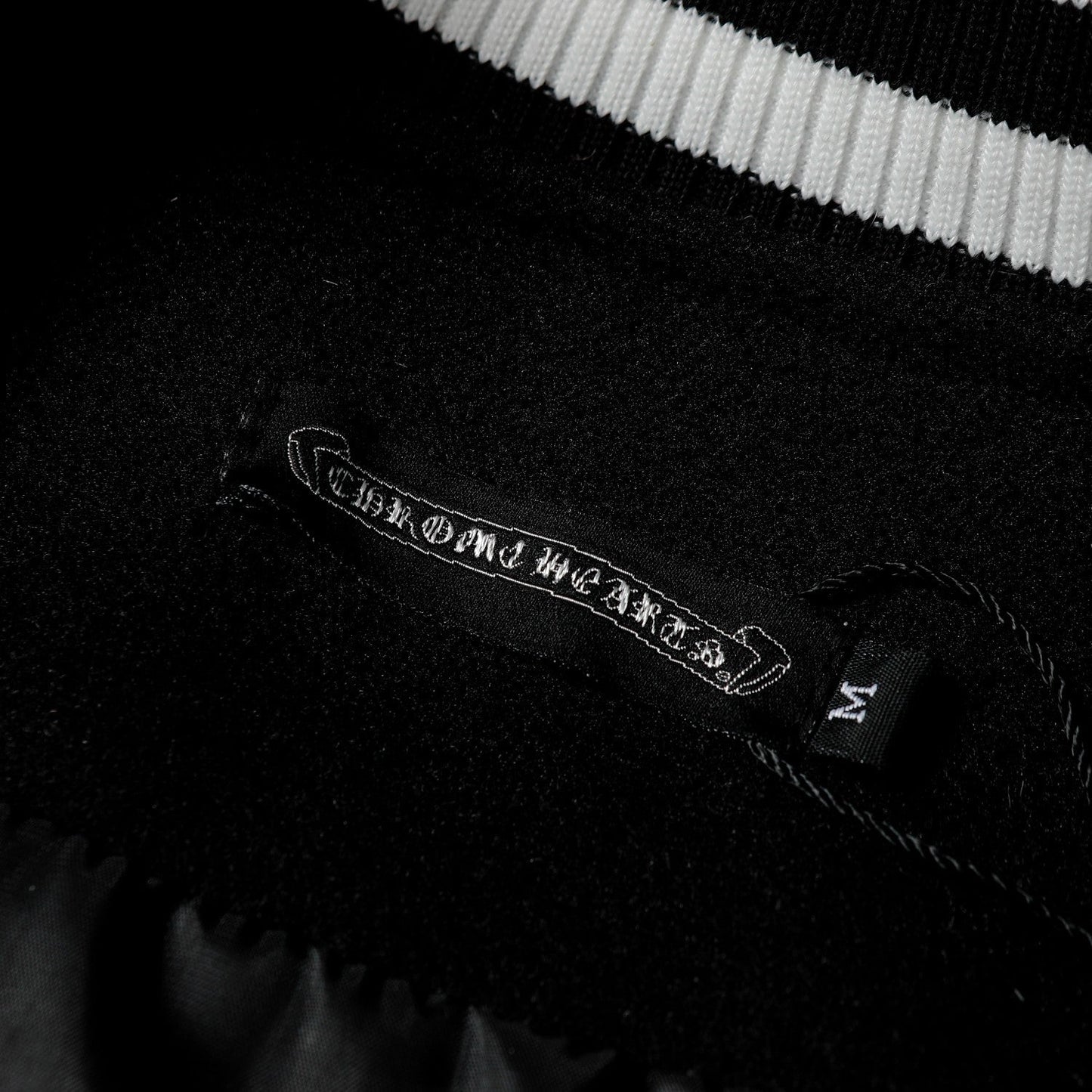 크롬하츠 레이어드 크로스 바시티 재킷 - 블랙 화이트 스트리트 스타일 아우터웨어 2208 