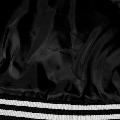 크롬하츠 레이어드 크로스 바시티 재킷 - 블랙 화이트 스트리트 스타일 아우터웨어 2208 