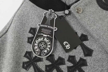 Chrome Hearts マルチクロス バーシティジャケット - グレーブラック ストリートジャケット 2215 
