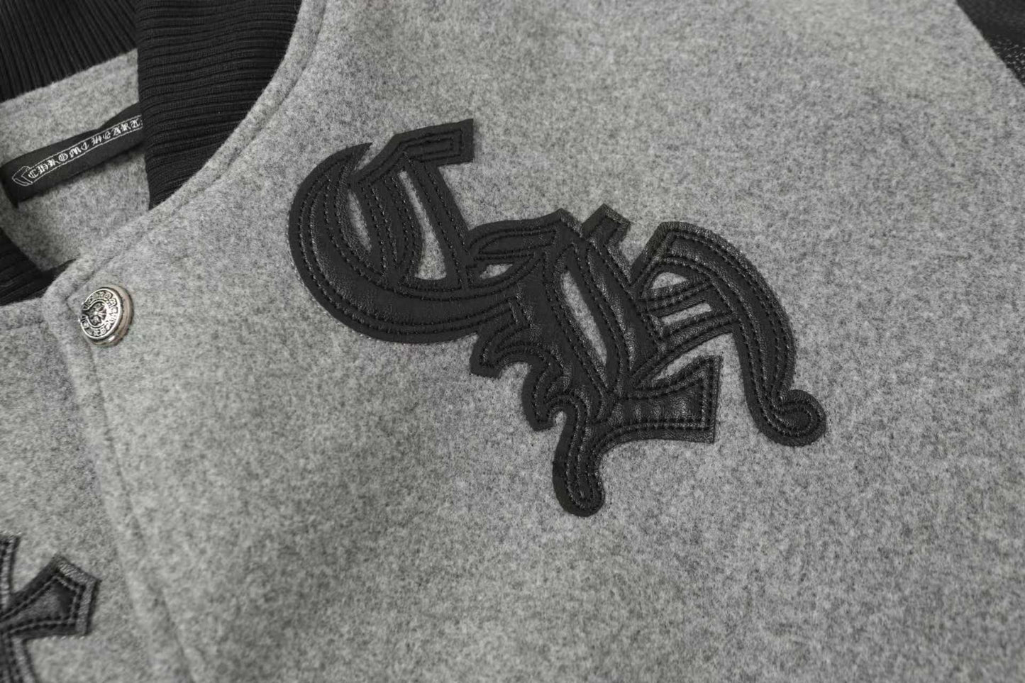 Chrome Hearts マルチクロス バーシティジャケット - グレーブラック ストリートジャケット 2215 