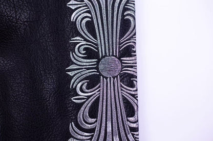 크롬하츠 자수 슬리브 바시티 재킷 - 블랙 스트리트웨어 코트 5577 