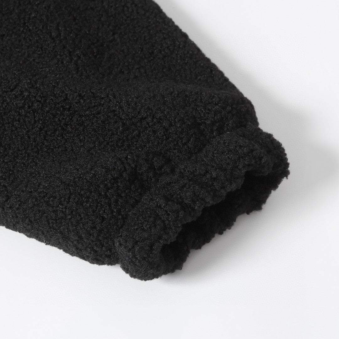 크롬하츠 호스슈 자수 셰르파 재킷 - 블랙 크림 고딕 코트 825 