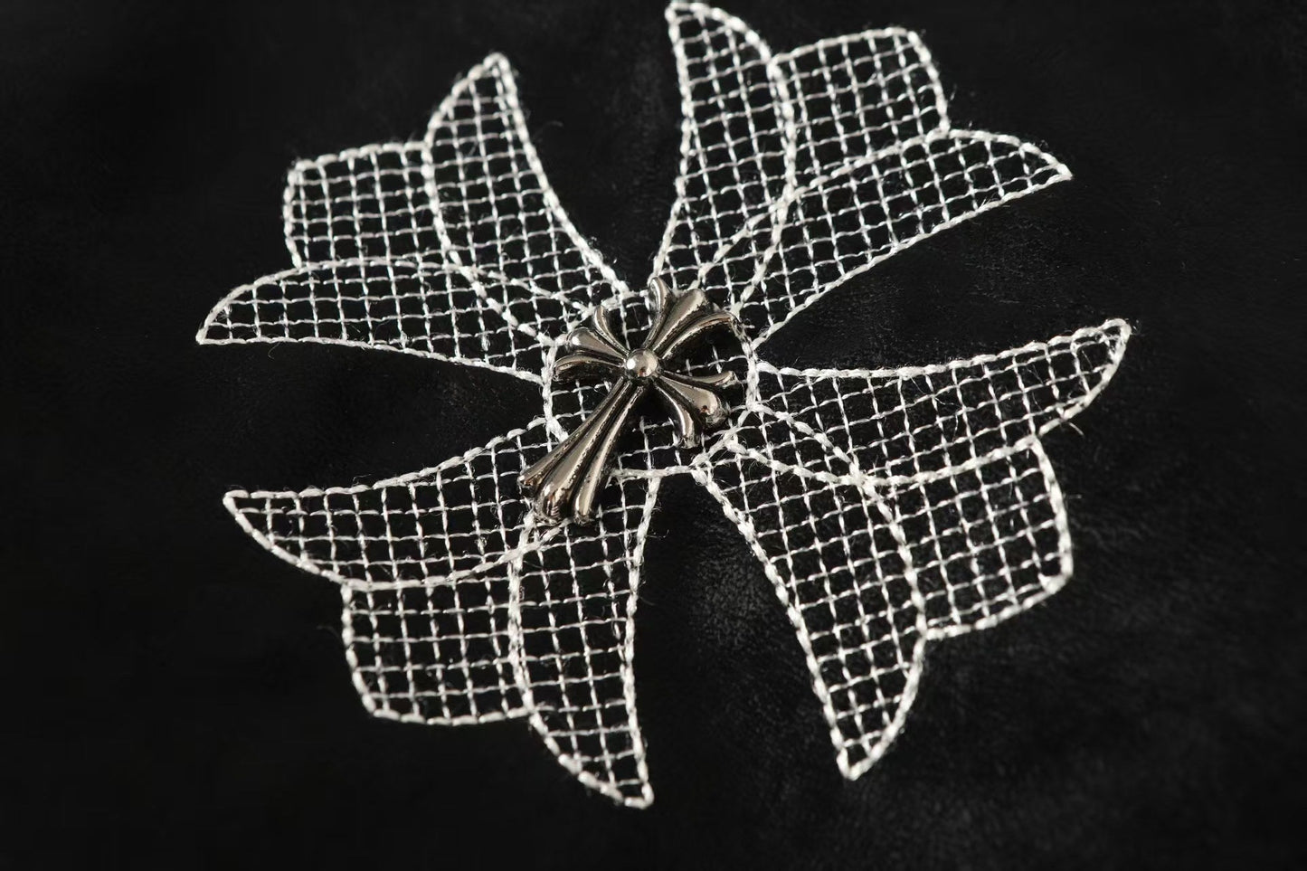 크롬하츠 호스슈 크로스 재킷 - 블랙 스트리트 자수 코트 8800 