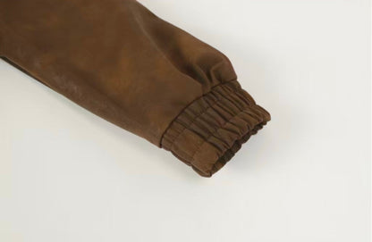 Chrome Hearts クロスパッチ スエードジャケット - ブラウン ゴシック ストリートウェア アウターウェア 8833 