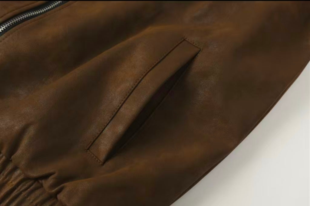 Chrome Hearts クロスパッチ スエードジャケット - ブラウン ゴシック ストリートウェア アウターウェア 8833 