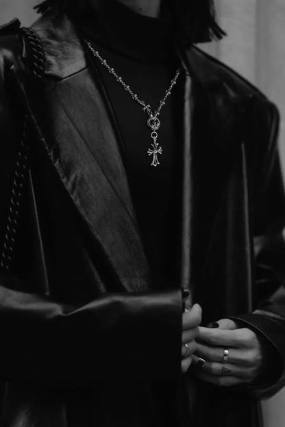 크롬하츠 크로스 앤 베이비팻 참, 작은 E CH 플러스 분필 체인