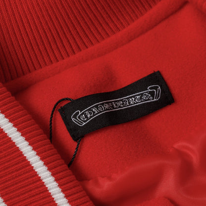 크롬하츠 레드 크로스 바시티 재킷 - 화이트 슬리브 고딕 스트리트 야구 코트 D68 