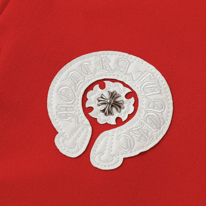 크롬하츠 레드 크로스 바시티 재킷 - 화이트 슬리브 고딕 스트리트 야구 코트 D68 