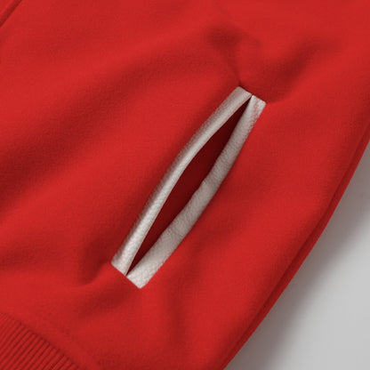 크롬하츠 레드 크로스 바시티 재킷 - 화이트 슬리브 고딕 스트리트 야구 코트 D68 