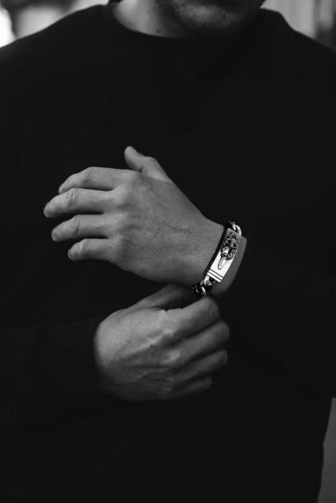 크롬하츠 더블 ID 팬시 링크 브레이슬릿 -8