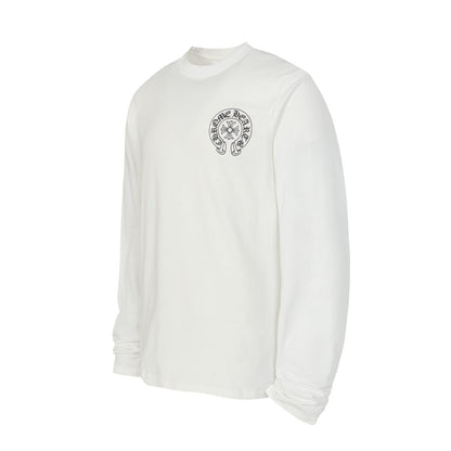 Chrome Hearts ロゴフラッグ ロングスリーブTシャツ - ブラック ホワイト ゴシック ストリート Tシャツ K2126 