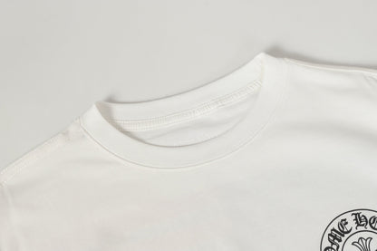 Chrome Hearts ロゴフラッグ ロングスリーブTシャツ - ブラック ホワイト ゴシック ストリート Tシャツ K2126 