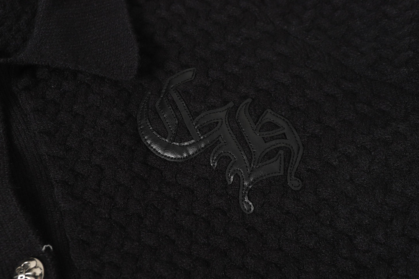 Chrome Hearts ゴシッククロス ニットカーディガン - ブラックグレー ストリートウェア ジャケット 904 