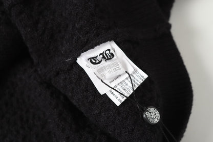 Chrome Hearts ゴシッククロス ニットカーディガン - ブラックグレー ストリートウェア ジャケット 904 