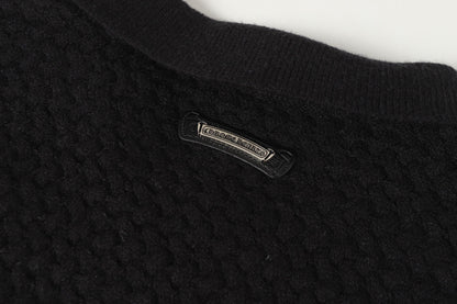 Chrome Hearts ゴシッククロス ニットカーディガン - ブラックグレー ストリートウェア ジャケット 904 