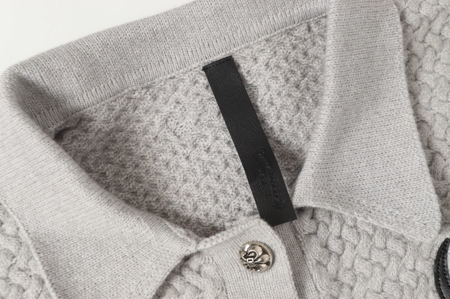 Chrome Hearts ゴシッククロス ニットカーディガン - ブラックグレー ストリートウェア ジャケット 904 