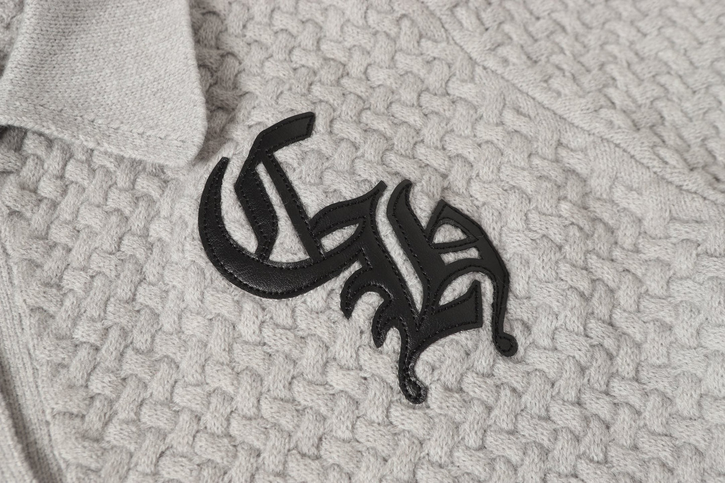 Chrome Hearts ゴシッククロス ニットカーディガン - ブラックグレー ストリートウェア ジャケット 904 
