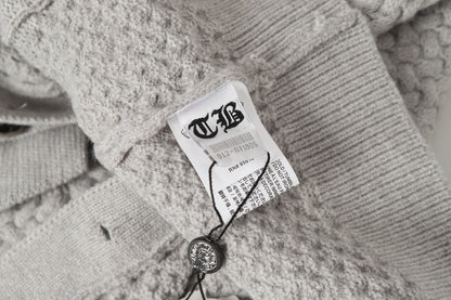 Chrome Hearts ゴシッククロス ニットカーディガン - ブラックグレー ストリートウェア ジャケット 904 