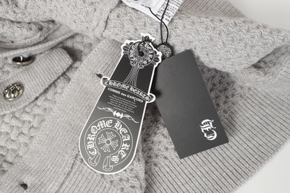 Chrome Hearts ゴシッククロス ニットカーディガン - ブラックグレー ストリートウェア ジャケット 904 