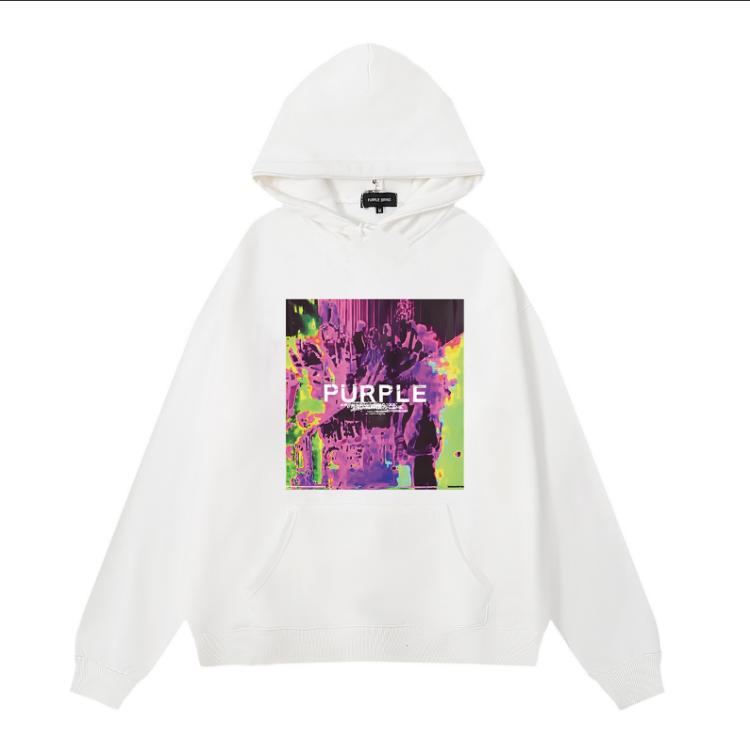 보라색 새 후드티 1980 