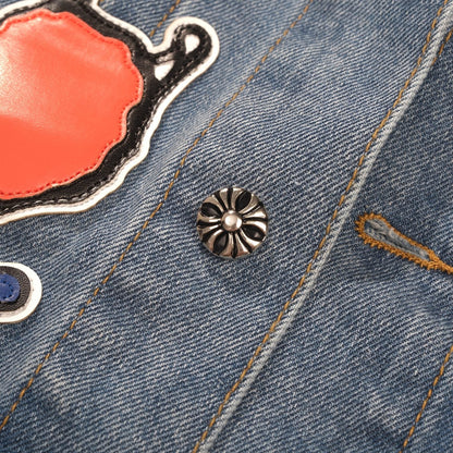 크롬하츠 패치워크 데님 재킷 - 빈티지 블루 고딕 스트리트 재킷 0789 