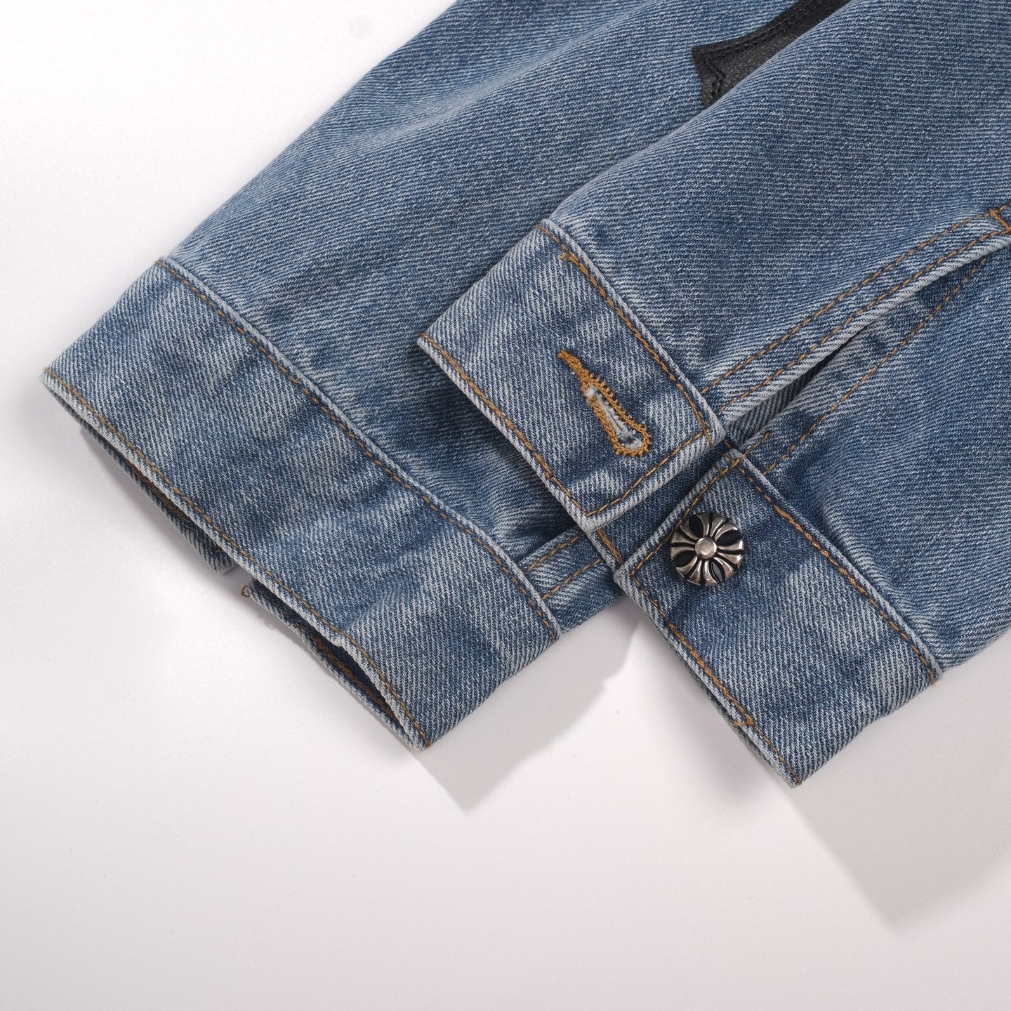 크롬하츠 패치워크 데님 재킷 - 빈티지 블루 고딕 스트리트 재킷 0789 