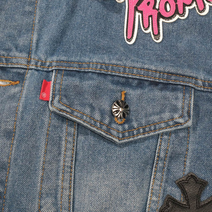 크롬하츠 패치워크 데님 재킷 - 빈티지 블루 고딕 스트리트 재킷 0789 