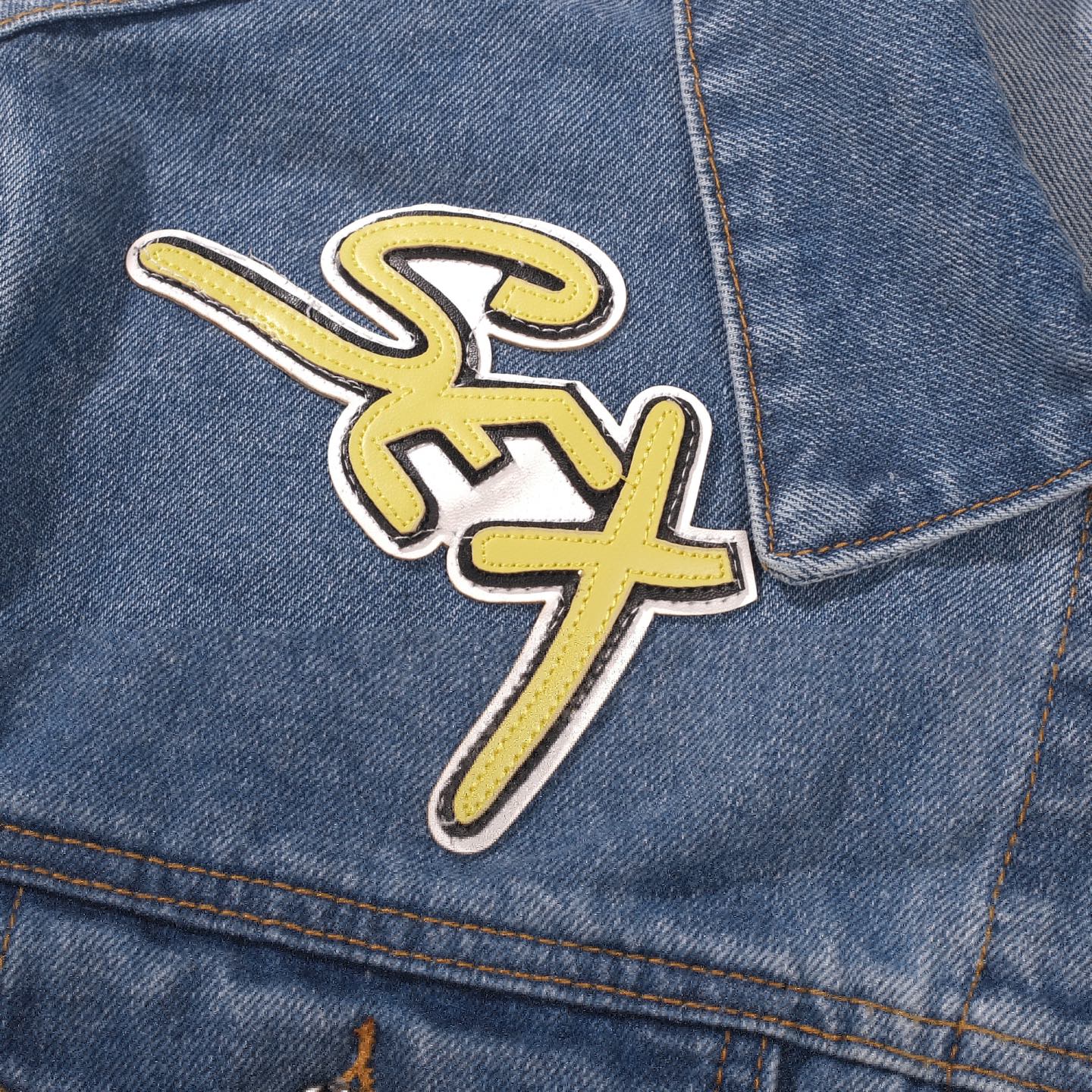 크롬하츠 패치워크 데님 재킷 - 빈티지 블루 고딕 스트리트 재킷 0789 